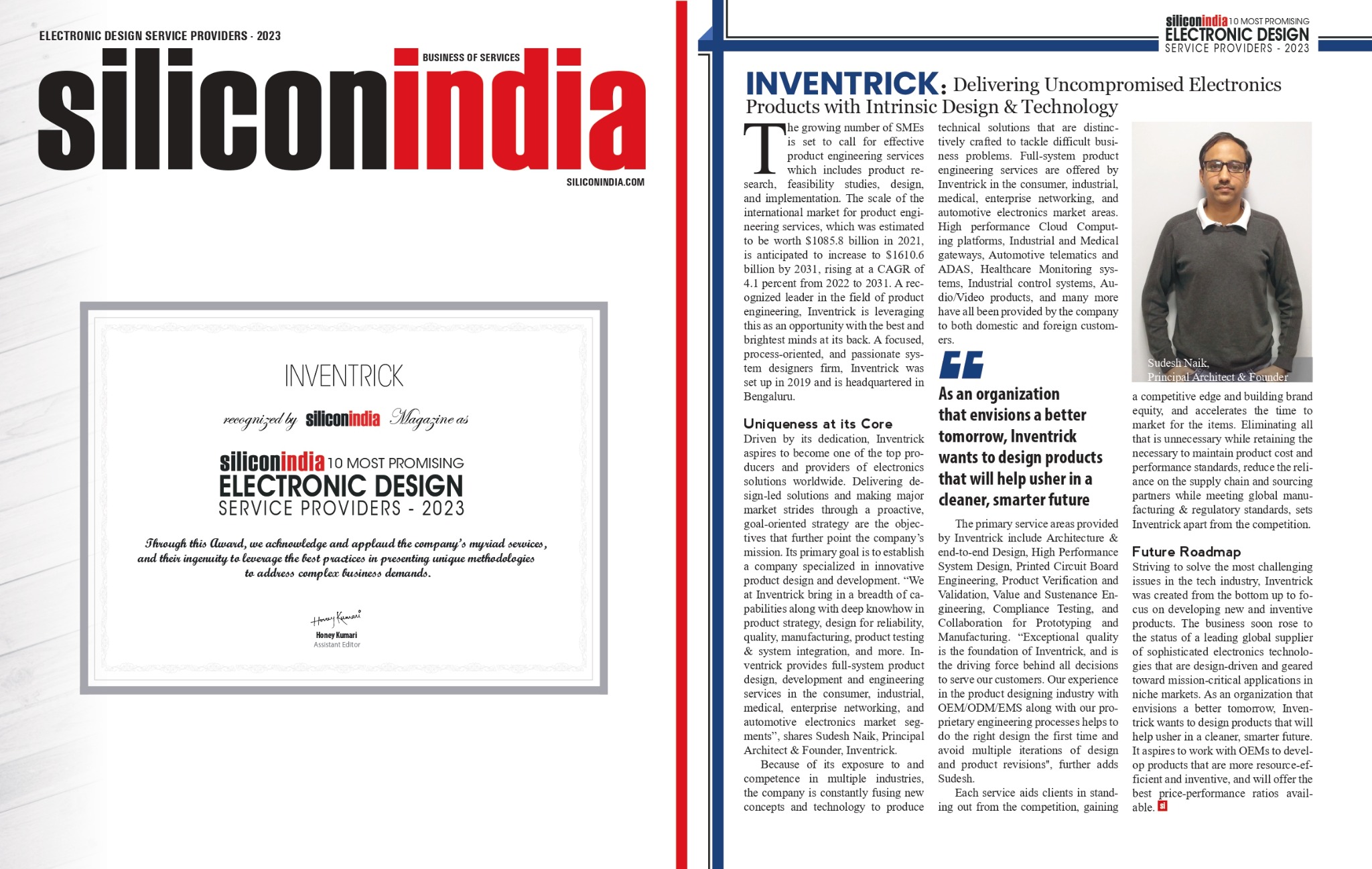 Inventrick featured in SiliconIndia's electronic design services coverage
